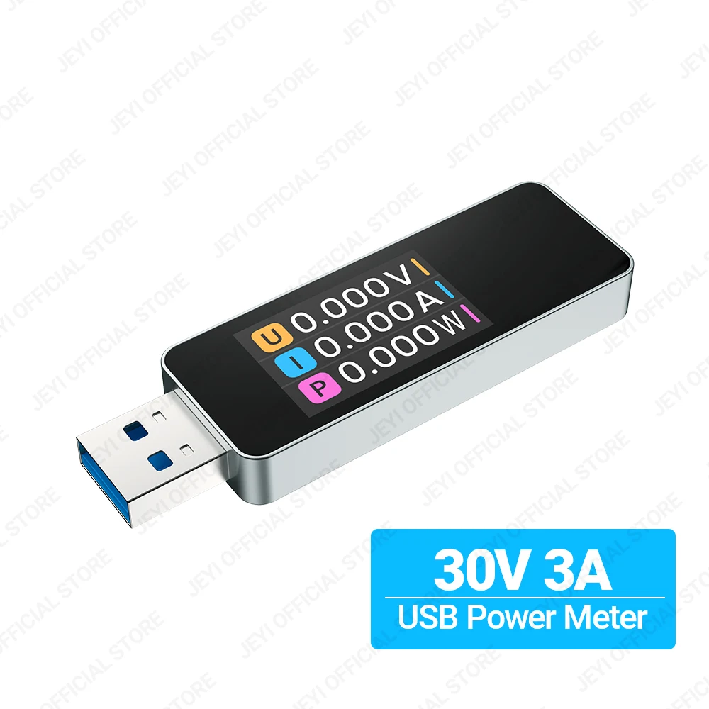 JEYI Power Meter LCD USB Tester 0-3A 3.7-30V USB Multimeter Voltage Current Test Detector  Multi-function Display Capacity 6