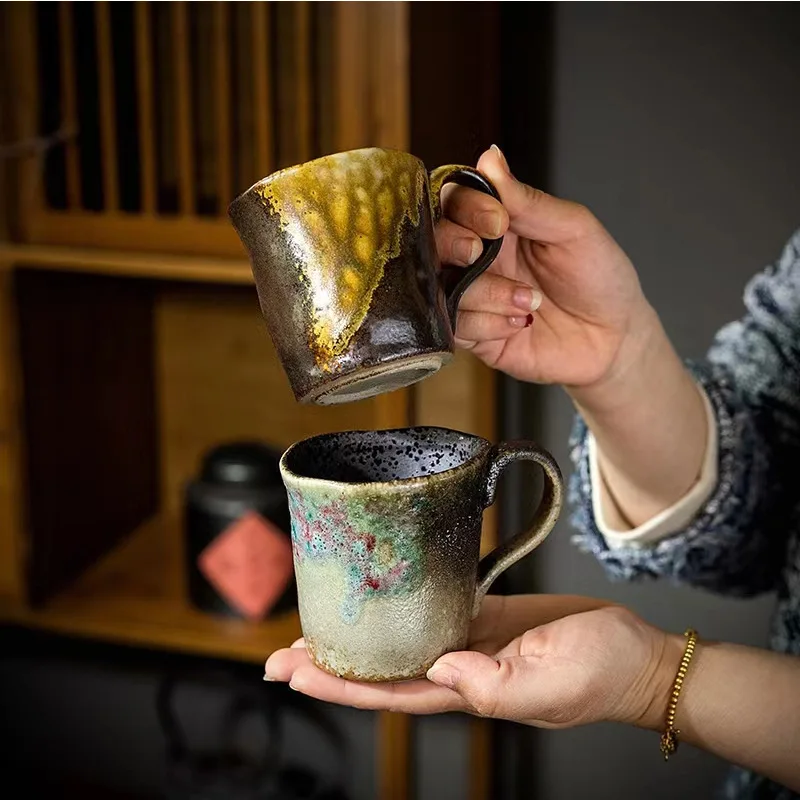 

Ceramic Coffee Mug, Handmade Retro Tea Mug, Japanese Coarse Pottery Coffee Cup, Creative Household Water Cup