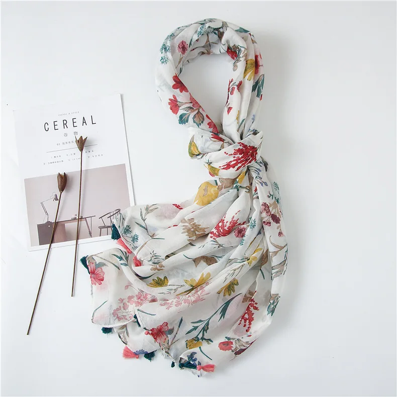 Neues Design Marke Frauen Schal Mode druck Baumwolle Frühling Winter warme Schals Hijabs Dame Pashmina Foulard Bandana Plaid – Detail 12