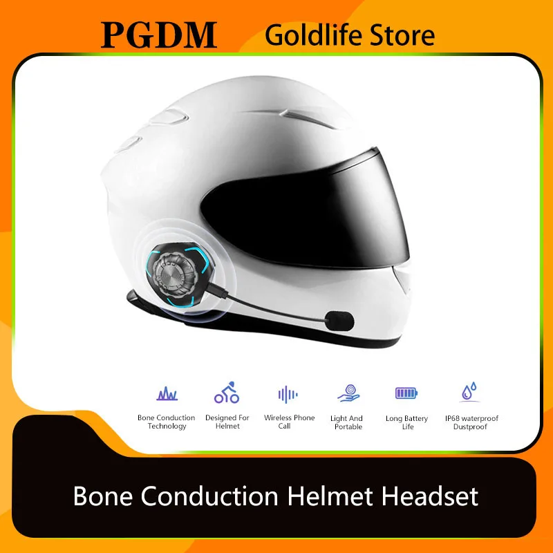 PGDM Helmet Headset Bone Conduction Bluetooth Wireless Stereo Hands