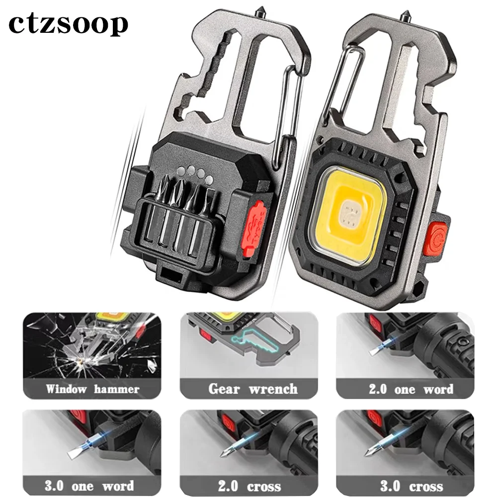 Multifunction LED Flashlight Portable Outdoor Camping Work Light Screwdriver Window breaker Wrench Hammer Bottle Opener Lamp led flashlight,camping lamp,led work light,camping lights,work light
