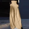 INCERUN Pleated Waist Design Wide Leg Pants Handsome Solid Color Trousers High Waist Simple Loose Oversized Male Bottoms 2