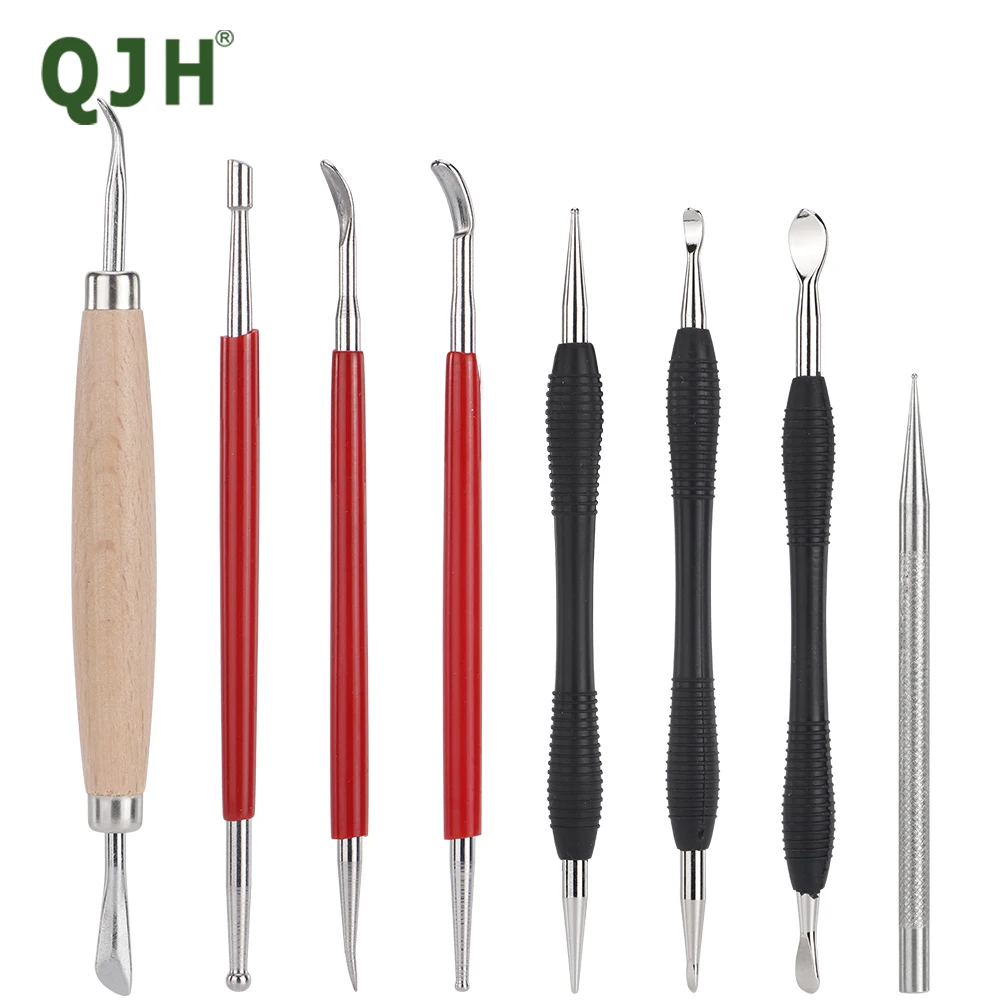 Stainless Steel Leather Modeling Carvers Tools, Double Ended Carving Kit for Modeling,Sculpting & Shaping,Leather Embossing Tool
