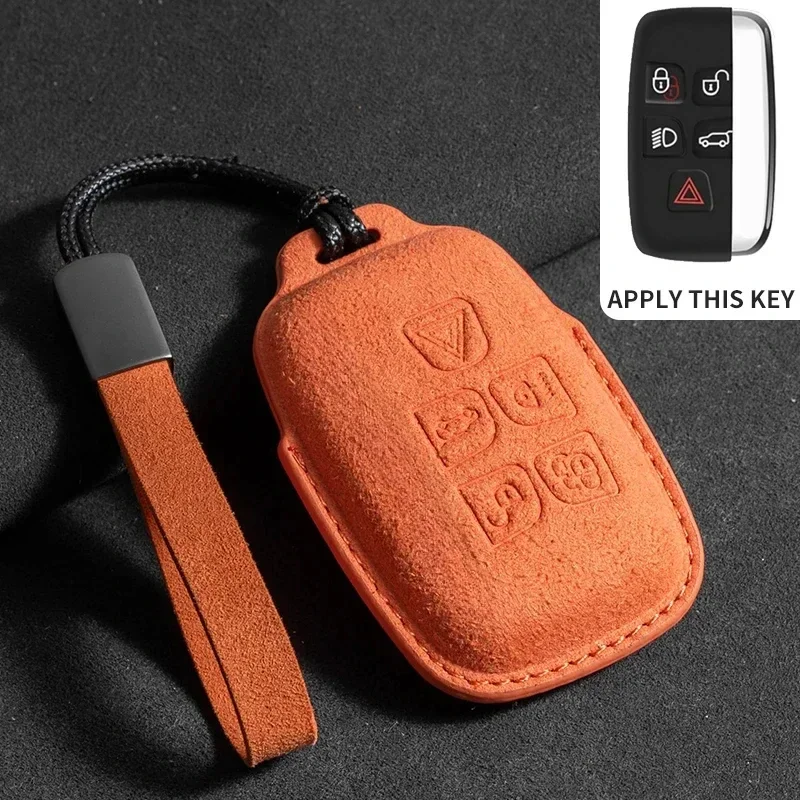 Range Rover Key Protector Leather Car Remote Key Case Cover Holder Keychain Protector Shell for ...