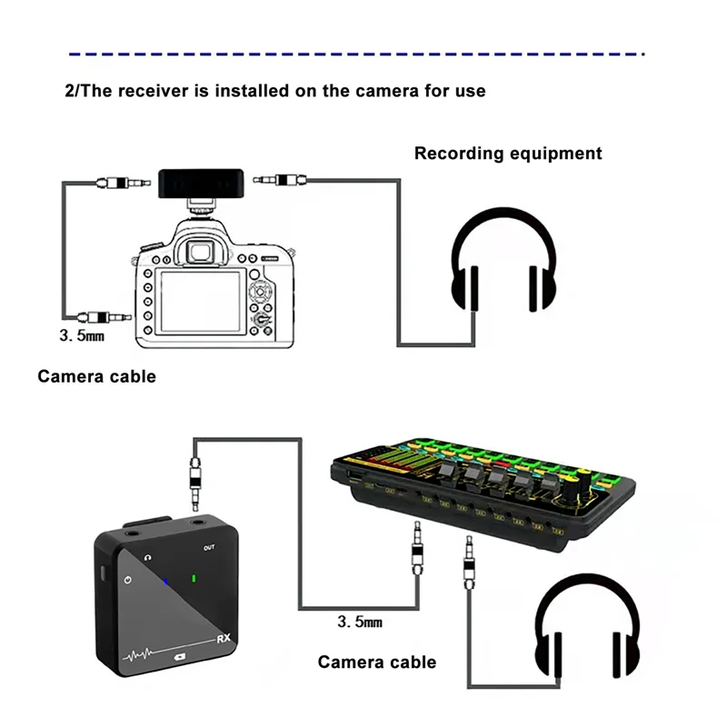 Recordio Wireless Go Mini wireless Lavalier Microphone Kit For Vlogger Photo Video Audio Recording Live Interview Mic