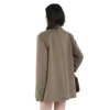 CHIC VEN Women Wool Blend Coat Solid Mid Long Woolen Blazer Thick Warm Blouse Women's Overcoat Office Lady Tops Autumn Winter 3