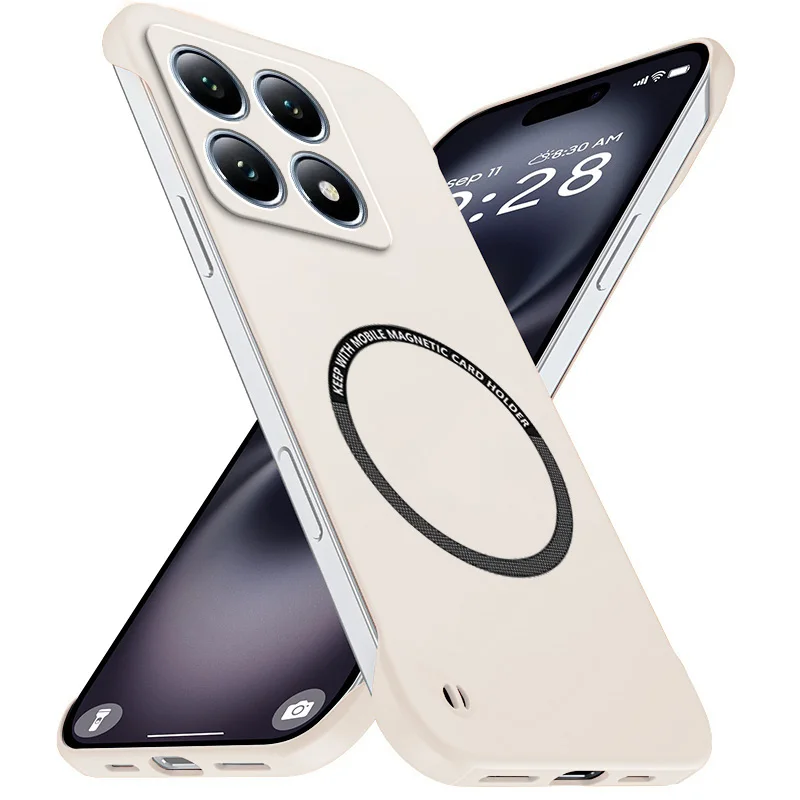 Magnetic Slim Frameless Phone Case - Matte Anti-Scratch Hard Cover, Shockproof Armor