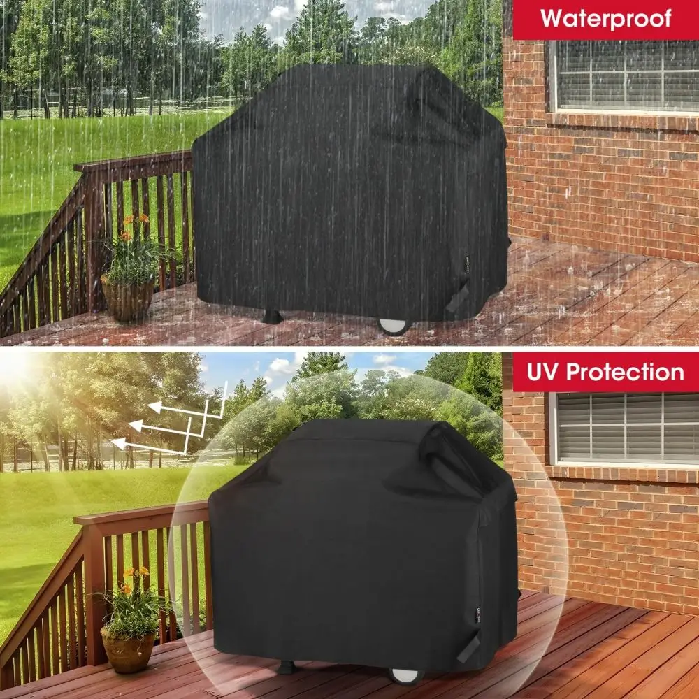Grill Cover 58 in Waterproof BBQ Gas Grill Cover Polyester Easy On/Off Dustproof Fade Resistant for Weber Char-Broil Nexgrill