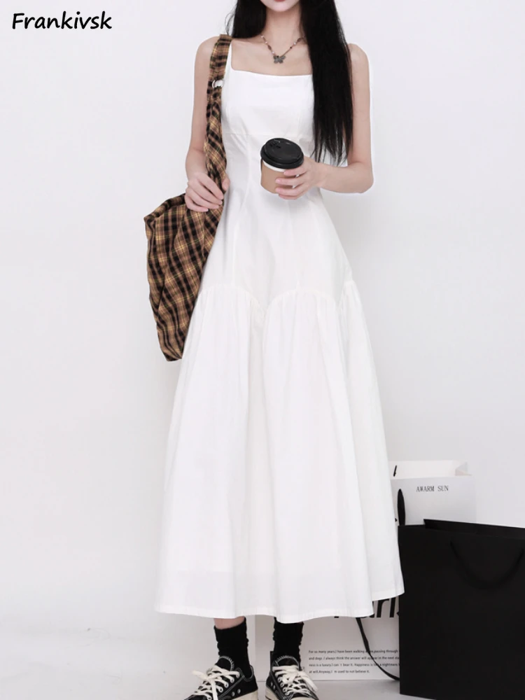 

Dresses Women Summer Tender Youthful Lovely Fashion Loose Streetwear Holiday Charming Korean Style Simple Solid Cozy Breathable