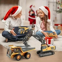1pc-RC Construction Vehicle Set - 2.4GHz 11-Ch Bulldozer & Dump Truck Combo for Engineering Pretend Play 1