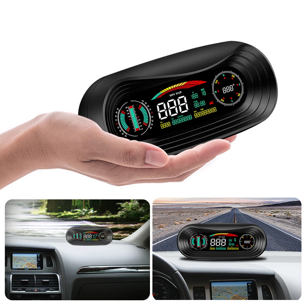 

5.2 inches Screen KM/h MPH Overspeed Alarm Speedometer Auto Electronics Accessories GPS HUD Digital Gauges Car Head Up Display