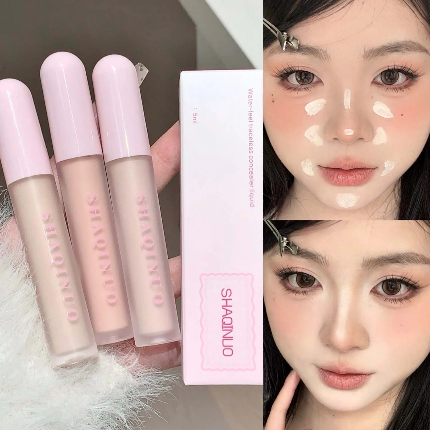 3 Colors Liquid Foundation Concealer Cream Full Covers Brightening Facial & Eye Liquid Concealer Waterproof Oil-control Make Up