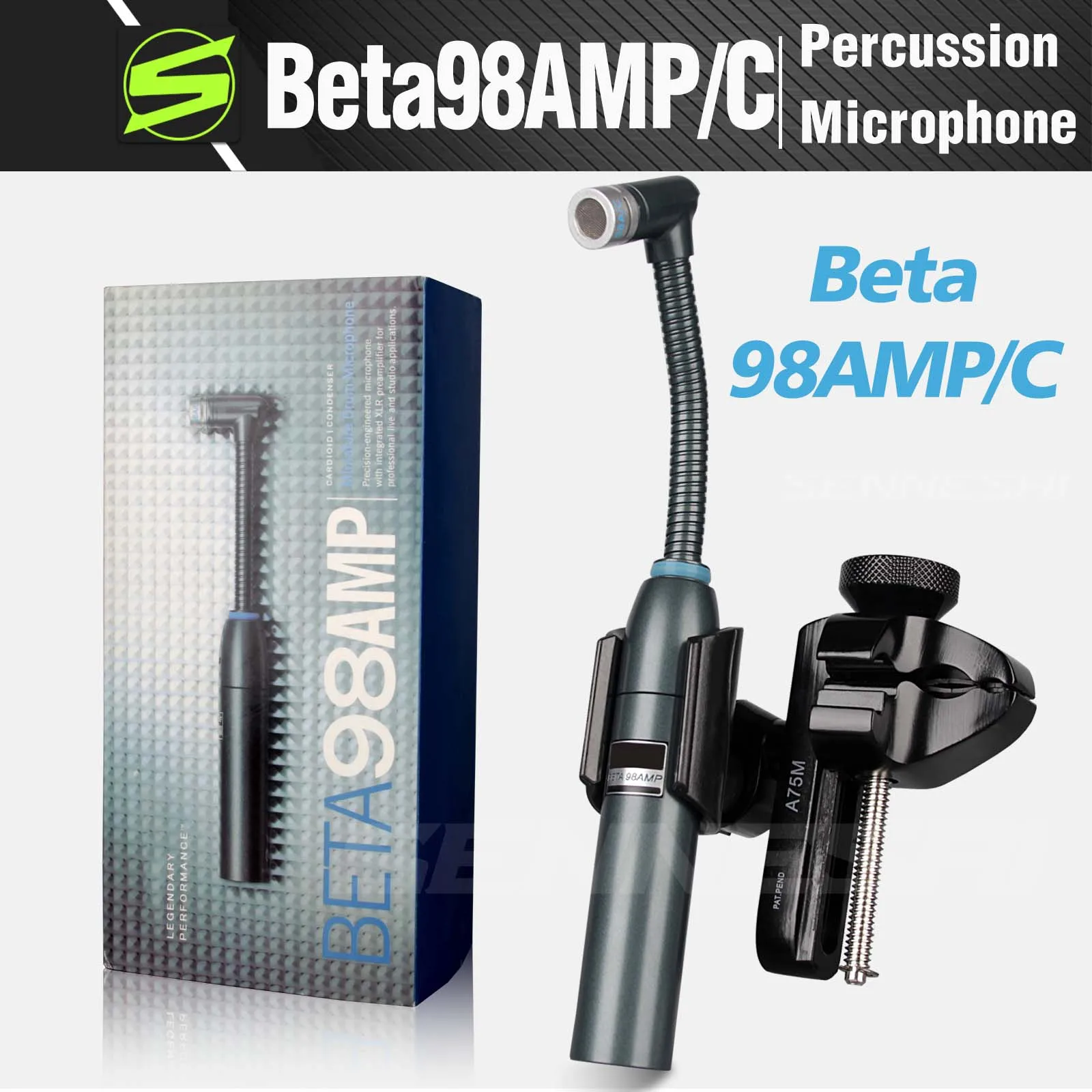 

SENNESAI BETA-98AMP Flexible Gooseneck Cardioid Condenser Instrument Percussion Microphone Mic,For Toms Snare Drum Performance