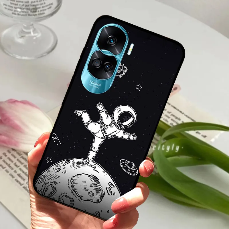 Sleek Black Silicone Soft Painted Protective Case