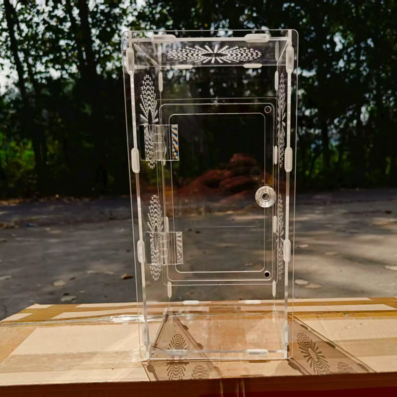 Acrylic Habitat Enclosure for Mantis Jumping Spider 15x15x30cm Accessory Quick Installation Multifunctional Transparent