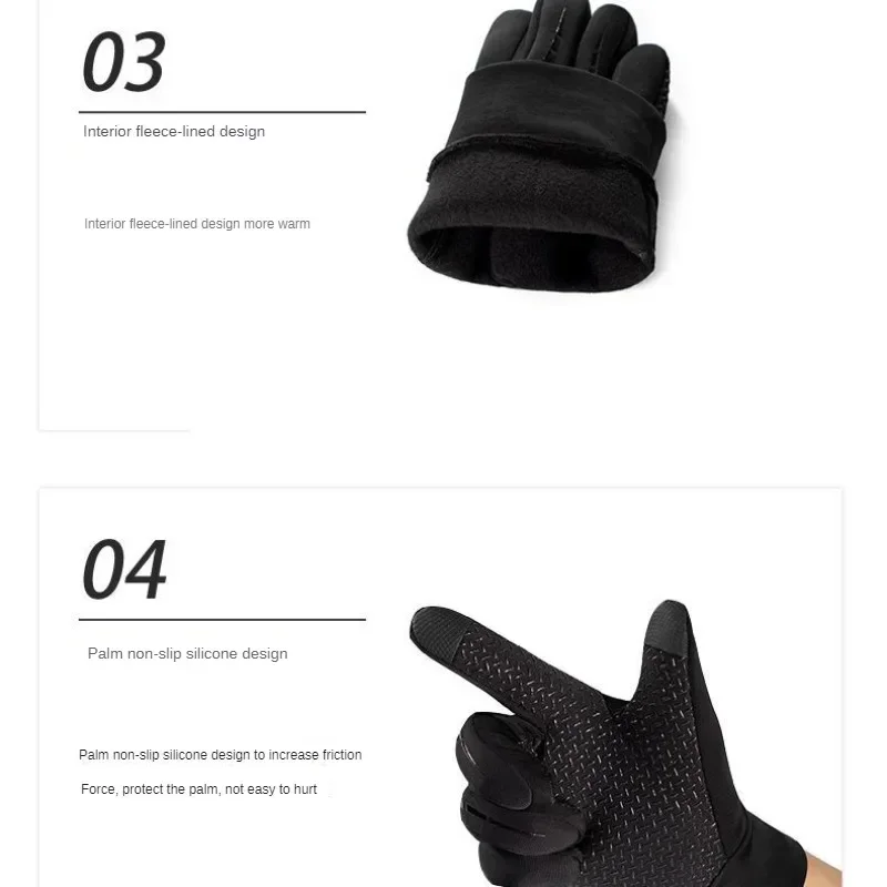 Warm and Windproof Riding Gloves with Touch Screen Functionality for Autumn and Winter Outdoor Sports Cycling Gloves 3