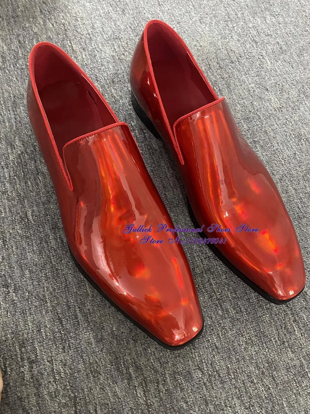 Men's Red Hologram Iridescent Patent Leather Dress Shoes Laser Reflective  Mirror Leather Formal Shoes Luxury Wedding Shoes US12 - AliExpress 200000532