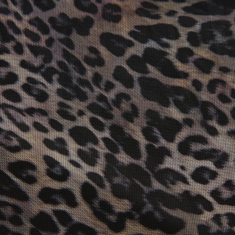 Retro Brown Leopard Y2K Long Skirts Women Lace Trim Hem Two Layers Mesh Vintage Aesthetic Elegant Fashion Women Clothing