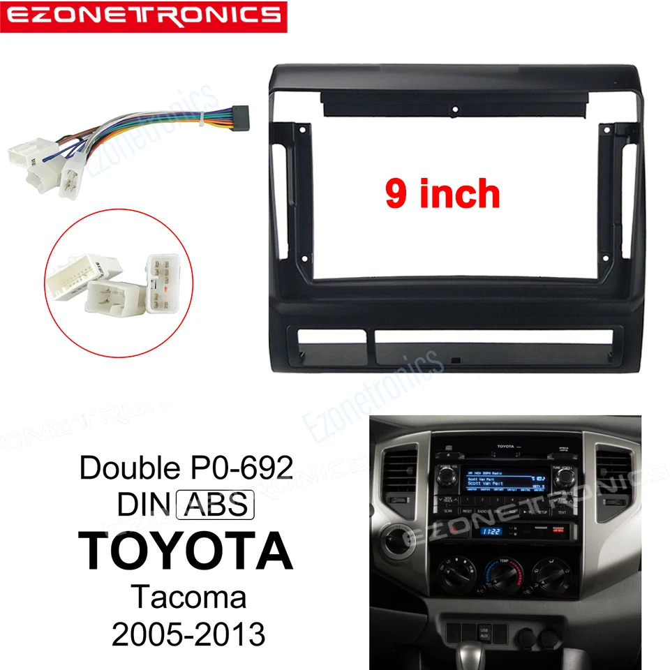 

9-дюймовая Автомобильная панель для Toyota Tacoma 2005-2013, автомобильный радиоприемник, рама DVD, Установочное оснащение, Стандартная отделка
