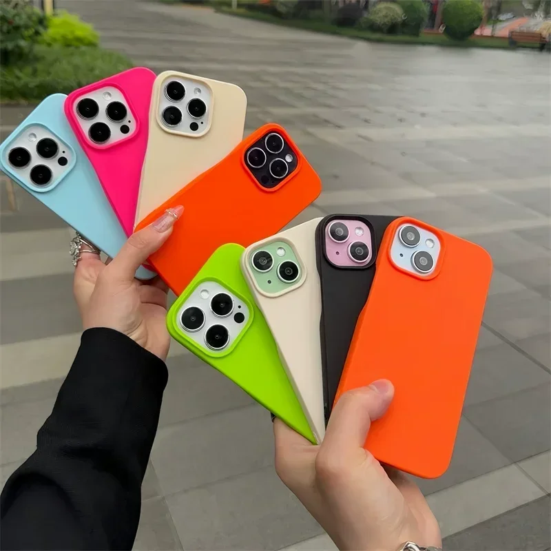 Custodia per telefono in silicone liquido morbido alla moda per iPhone 11 12 13 14 15 16 Pro Max 16 Plus Custodia antiurto con paraurti posteriore_voghion.com