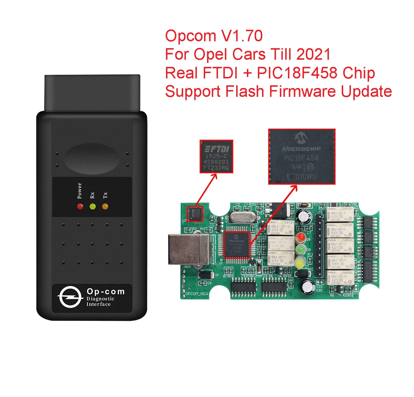 OPCOM V5 Para Opel OP COM 1.70 atualização de firmware flash Cabo De ...
