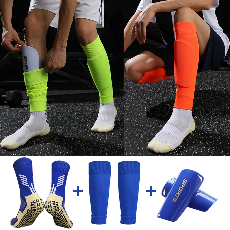 1PairSoccerShinGuardSleeveSocksBreathableShinGuardCoversShin