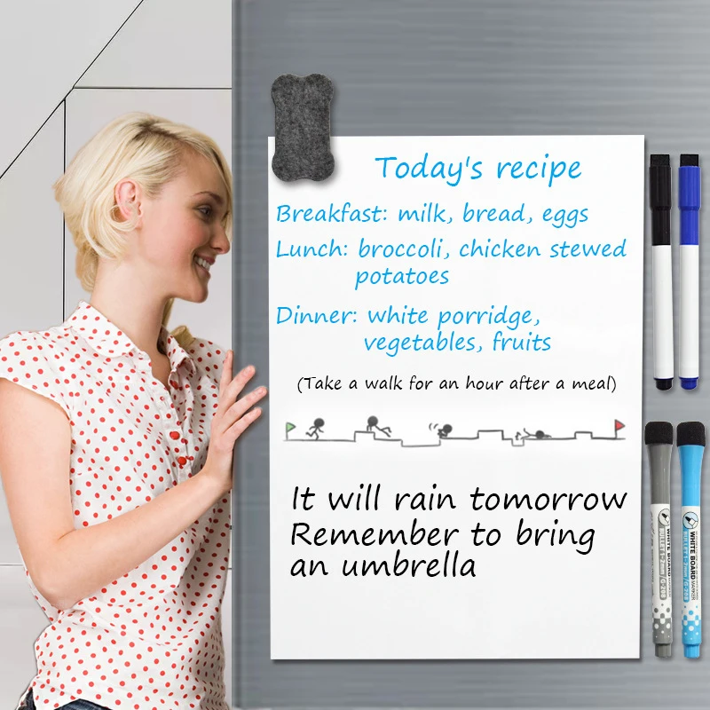 Magnetic Sticker Fridge Magnet Whiteboard Set A3 A4 A5 Writing Remind Message Board For The Refrigerator