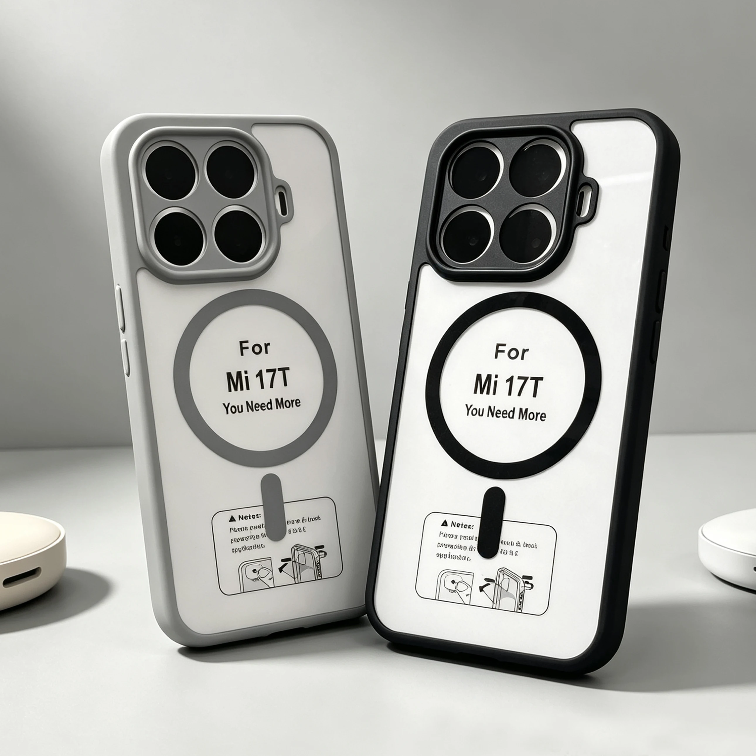 Transparent Magnetic Shockproof Phone Case with Acrylic Back Cover
