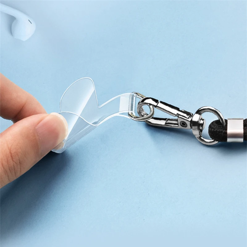 2/1Pcs Universal Mobile Phone Anti-lost Lanyard Card Gasket Transparent Tpu Detachable Phone Hanging Cord Strap Patch Tether Pad - Image 4