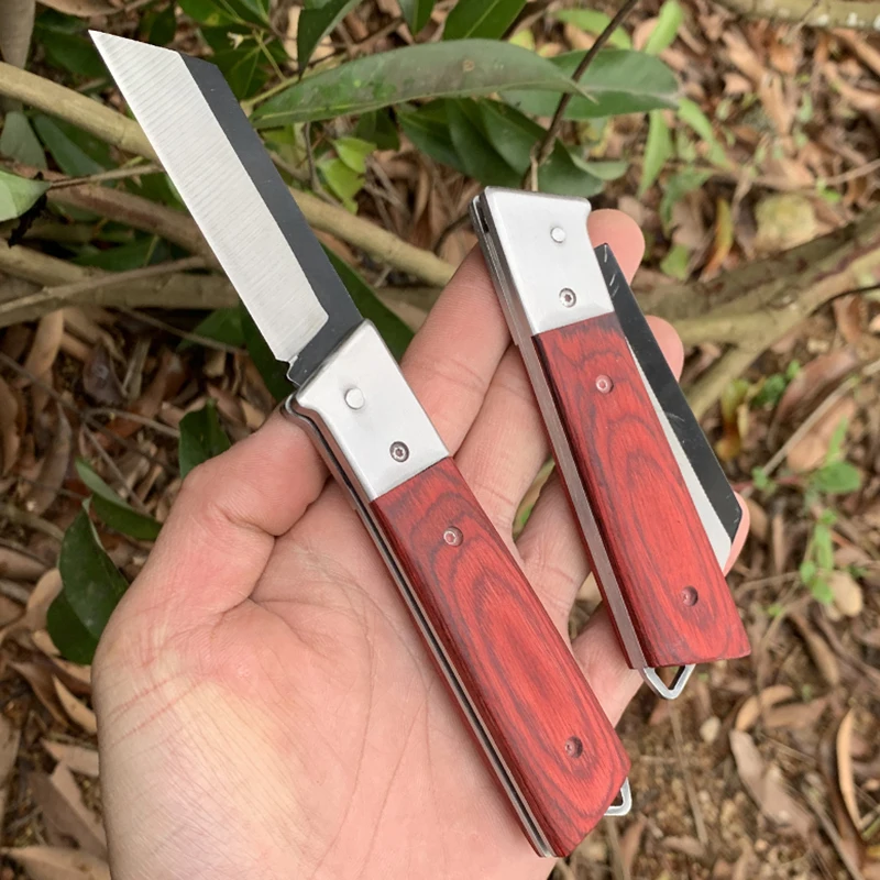 Bonsai Grafting Knife 8cr13mov steel Folding Knife Wood Handle Garden