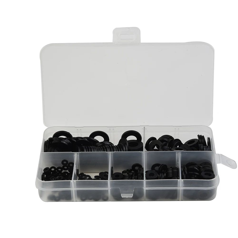 

364x Black Nylon Flat Washer Metric Assortment Kit For M2 M2.5 M3 M4 M5 M6 M8