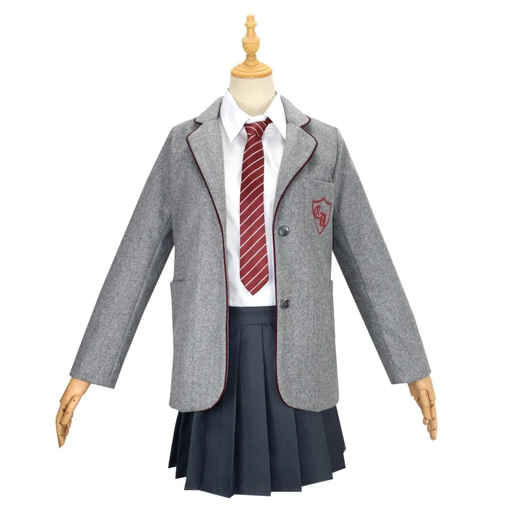 Cosplay Costume Halloween Dress Outfit Movie Matilda School Uniform Coat Skirt Tie For Kids Girls