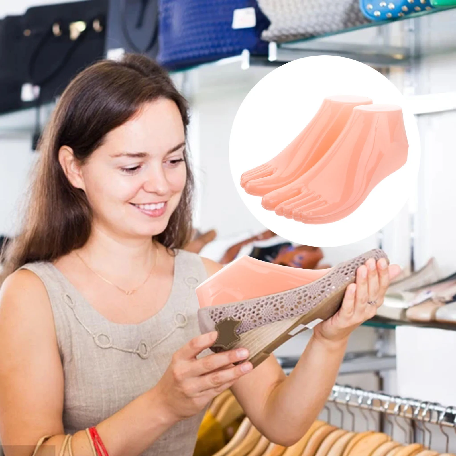 Foot Display Model Feet Shoes Mannequin Shoe Sock Plastic Holder Stand