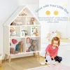 Kids Dollhouse Bookshelf and Baby Storage - Wooden Stand Dollhouse Bookcase with 4-Tier Storage Display Organizer, Children Book 3
