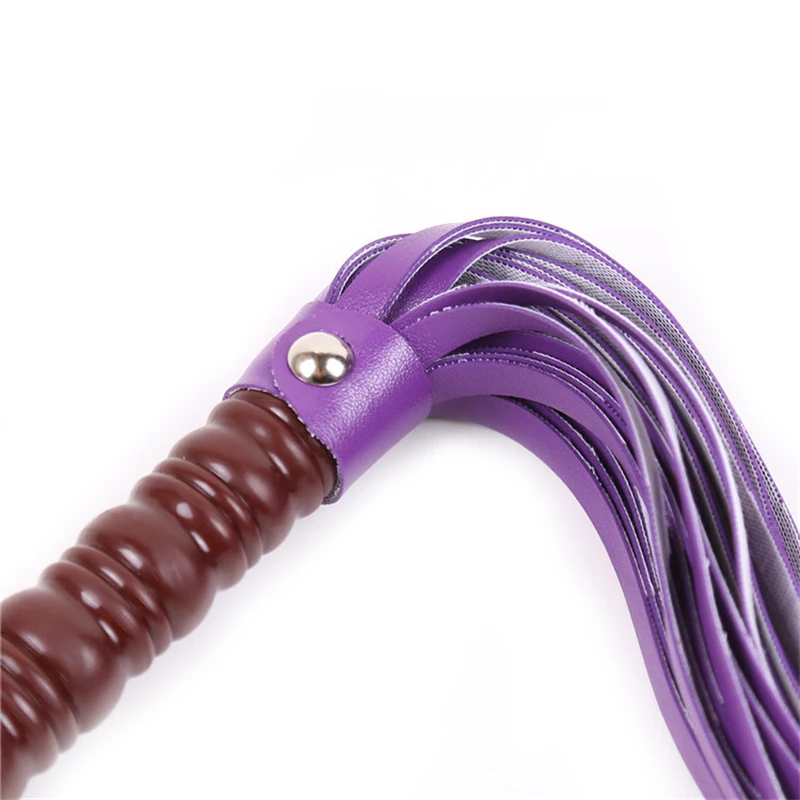 59CM PU Leather Bull Whip Custom Horse Whip with Wrist Strap，Riding Crop Party Flogger Horse Riding Whip 4