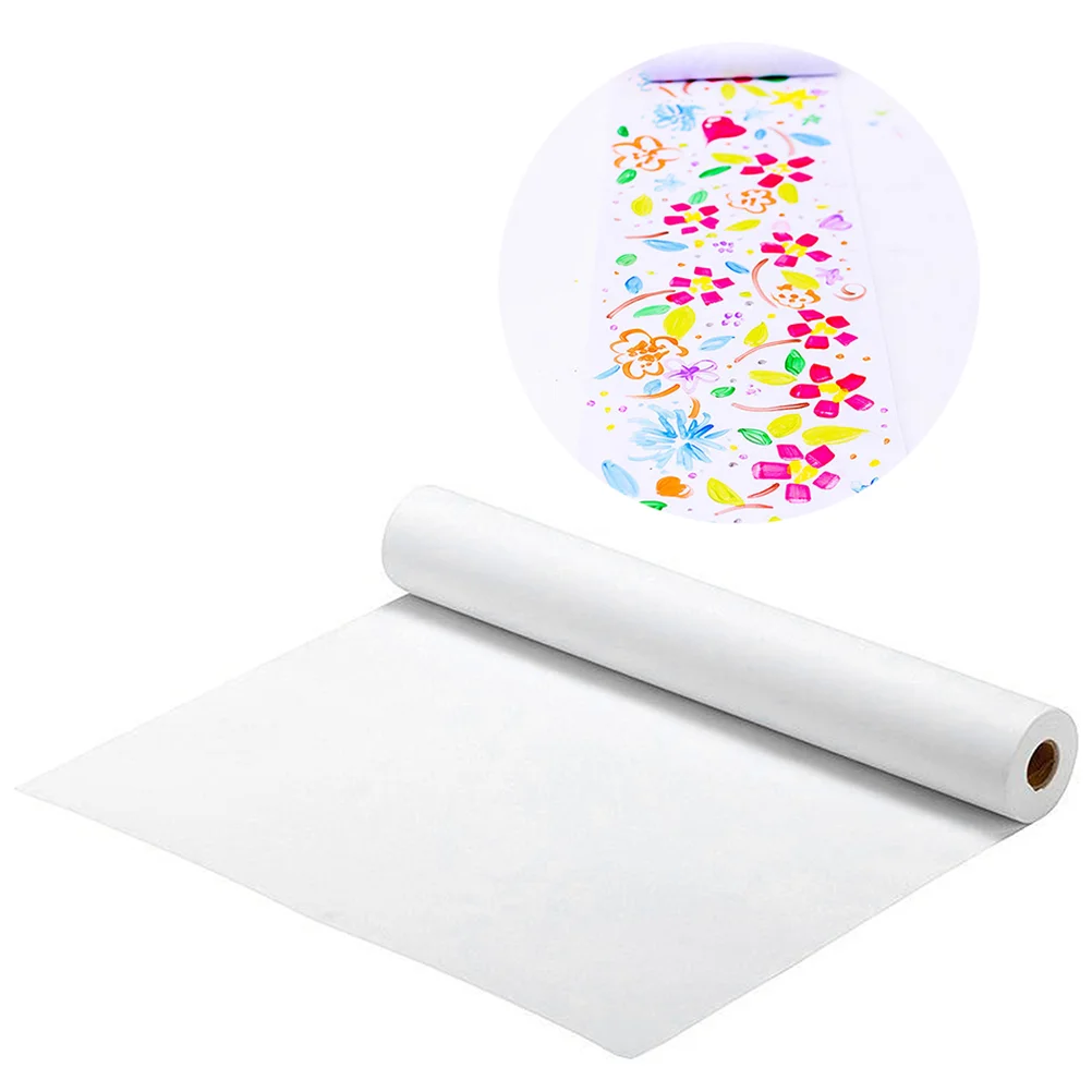 

2pcs White Drawing Paper Roll Painting Paper Rolls for Kid Craft Activity and Painting Watercolor Paper (45cm x 5m)