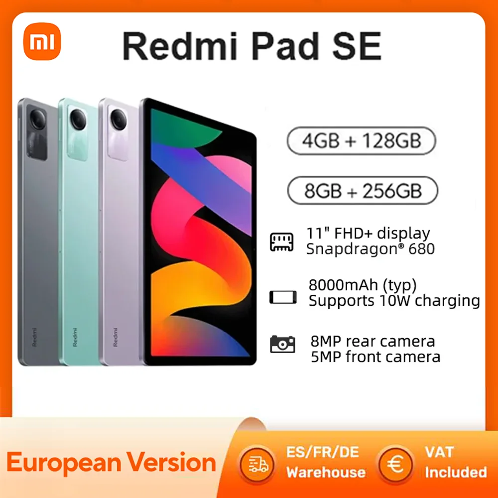 XIAOMI Redmi Pad 2 - 11" écran 2,5K 90Hz - 4 Go RAM 128 Go ROM - Batterie 9000 MAh - Quadri-haut-parleurs - Version WiFi (Vert) - 10