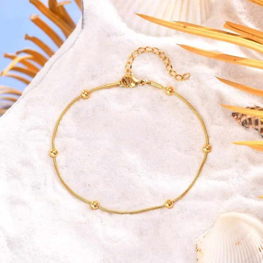 Snake Bead Chain Anklets For Daily Wear