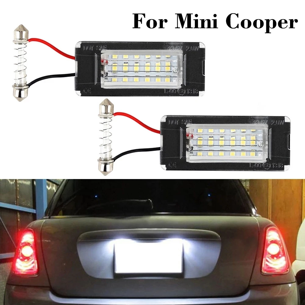 2 Pcs White Canbus Auto LED Number License Plate Light for BMW Mini