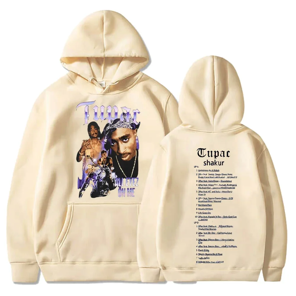 Tupac Hoodies 2pac Sweatshirts Rapper Printed Hoodie Streetwear Y2k Sweater Casual Loose Sweatshirt Autumn Fleece Pullover Hoody 5