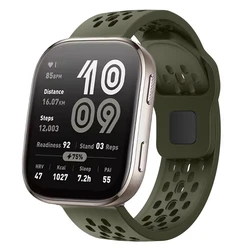 Breathable Silicone Sport Watch Band - 22mm Watch Strap - Amazfit bip 6 (Olive green)