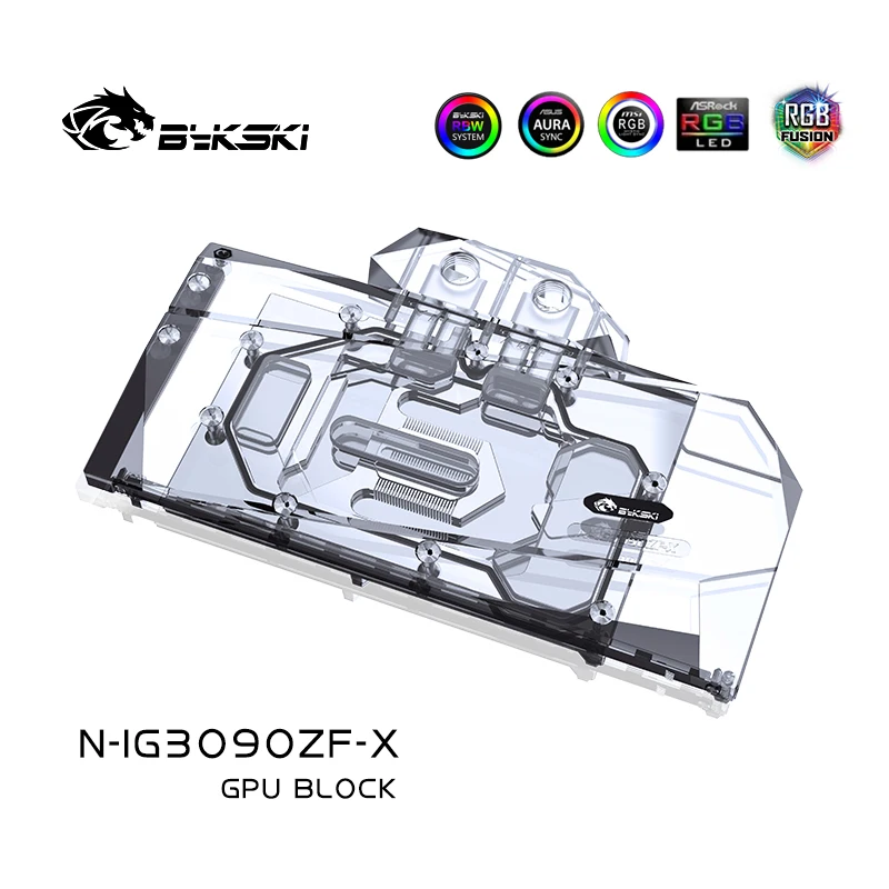 Bykski Water Block Uso Per Colorful Battleax Geforce Rtx3090 24G / Rtx 3080 10G Gpu Card /Full Cover Radiatore In Rame/Luce Rgb