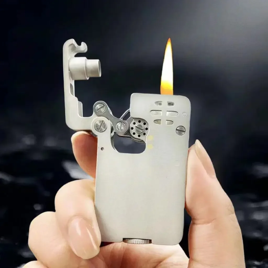 

Stainless Steel Special-shaped Kerosene Lighter, One-click Ejection Ignition, Cool Mechanical Kerosene Lighter, High-end Gift