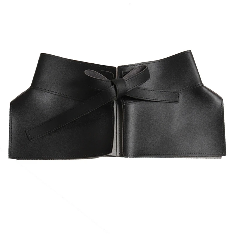 

Ruffle Skirt Peplum Waistband Cummerbunds Female Skirt Belt Girdle Pu Leather