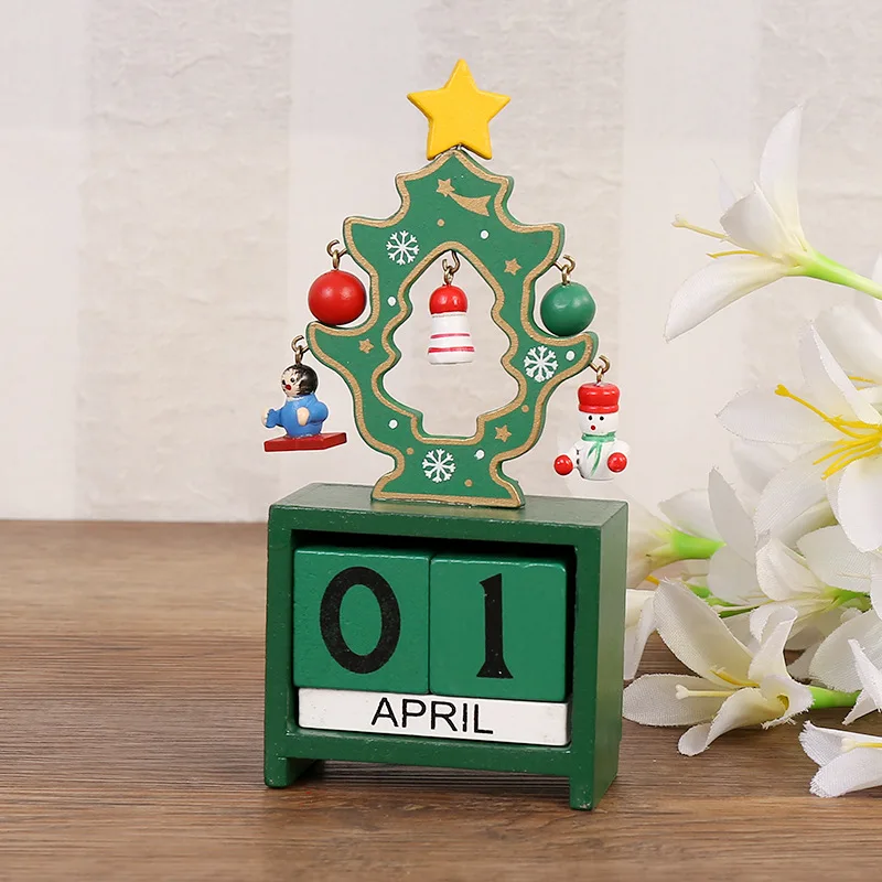 thumbnail image 1 of Adorno de árbol de Navidad de madera hecho a mano: 1 adorno navideño de mesa 3D con accesorios para colgar, regalo de decoración festiva, 1 of 5