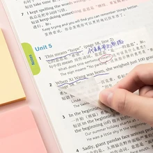 

50 Sheets Transparent PET Sticky Notes Waterproof Stickers Memo Pad DIY Scrapbooking Note Paper for Student Office Stationery