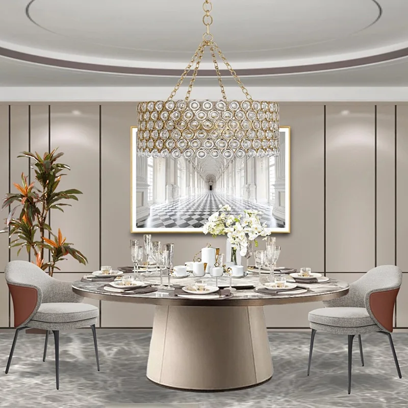

Modern Light Luxury Marble Round Rotating Dining Table