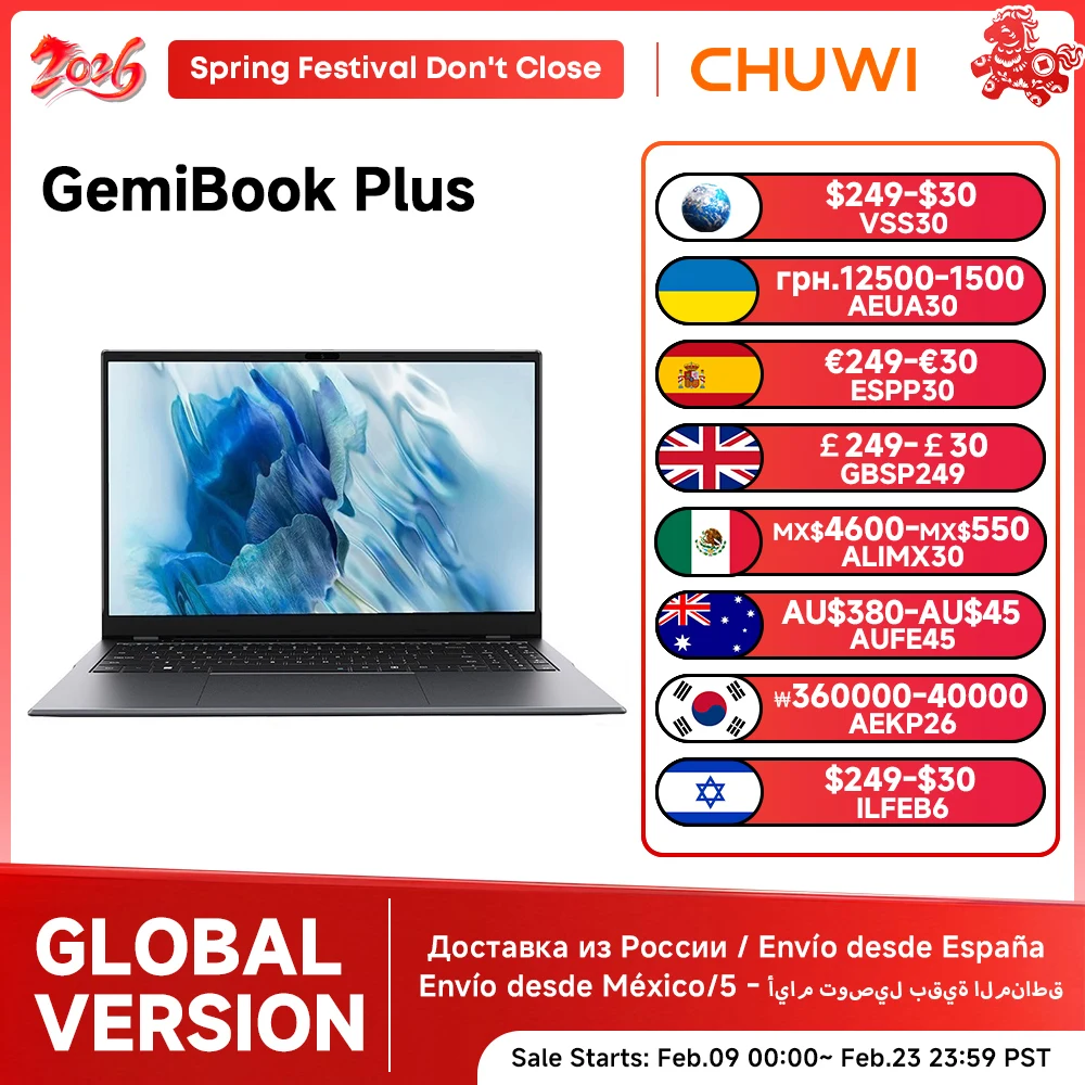 CHUWI GemiBook Plus Laptop 15.6