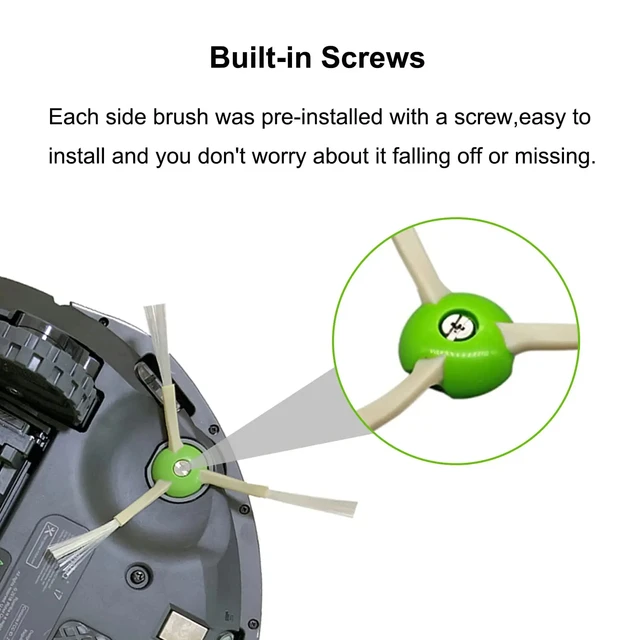 6 Spazzole Laterali Di Ricambio Per IRobot Roomba I7, I8, I4, E5, J7 E Altri Modelli