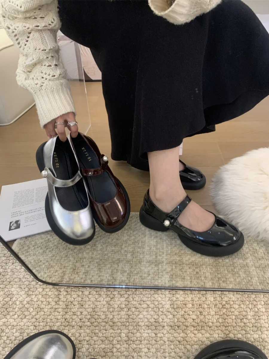 

Low Heels Women Shoes Autumn Clogs Platform Modis Female Footwear Fall Creepers 2023 New Dress Rome Fashion Microfiber Basic Rub